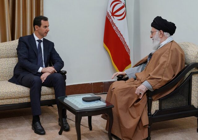 Syria's President Bashar al-Assad meets with Iranian Supreme Leader Ayatollah Ali Khamenei in Tehran, Iran