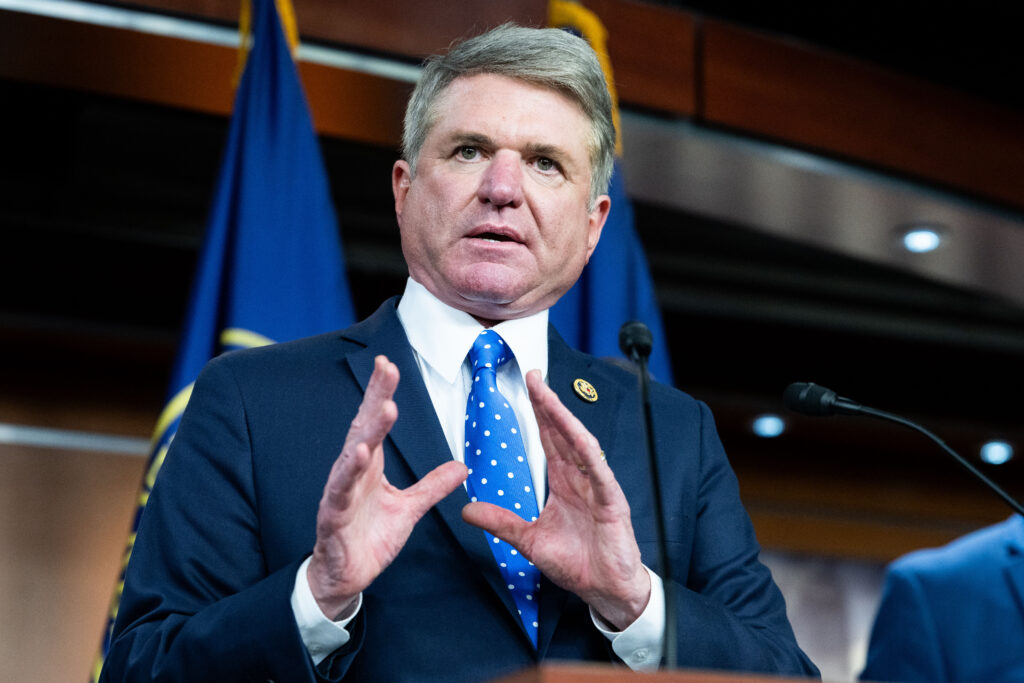 U.S. Representative Michael McCaul (R-TX) speaking at a press conference at the U.S. Capitol in Washington, DC. 